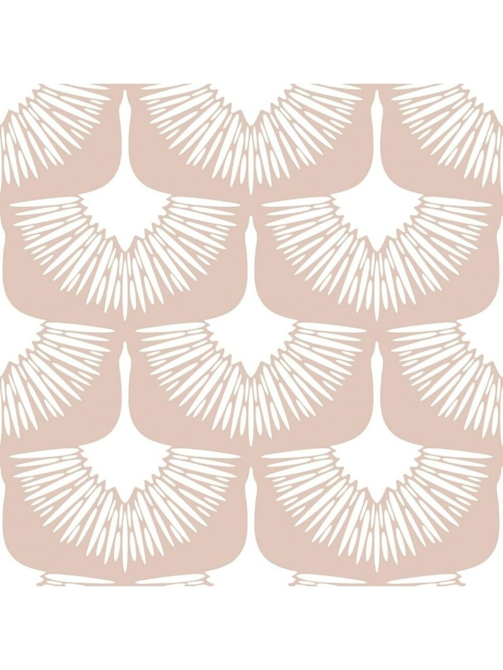 Modern Boho Pink Peel and Stick Wallpaper - Art Deco Crane Design, Renter